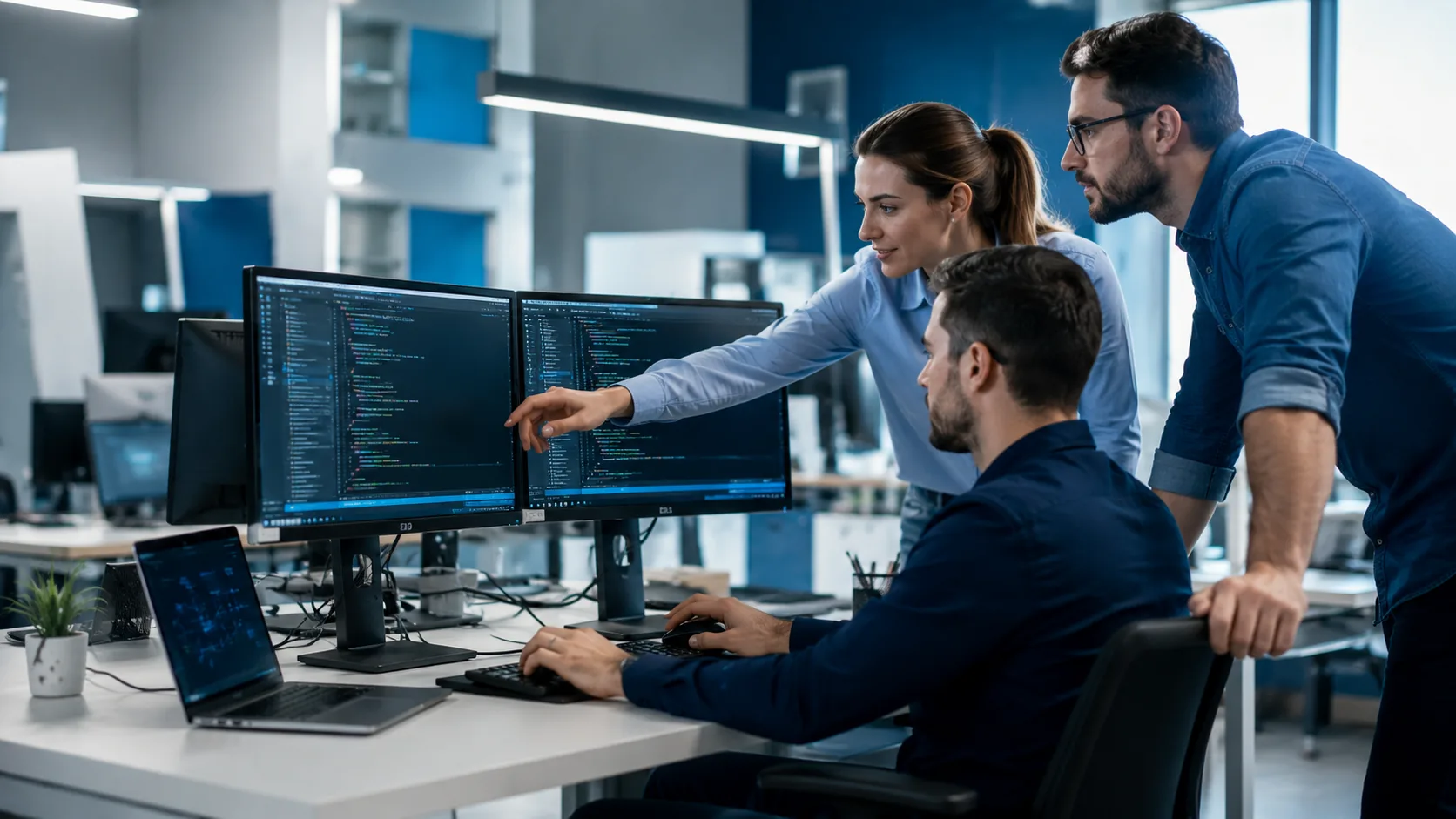 Team tecnico informatico in collaborazione