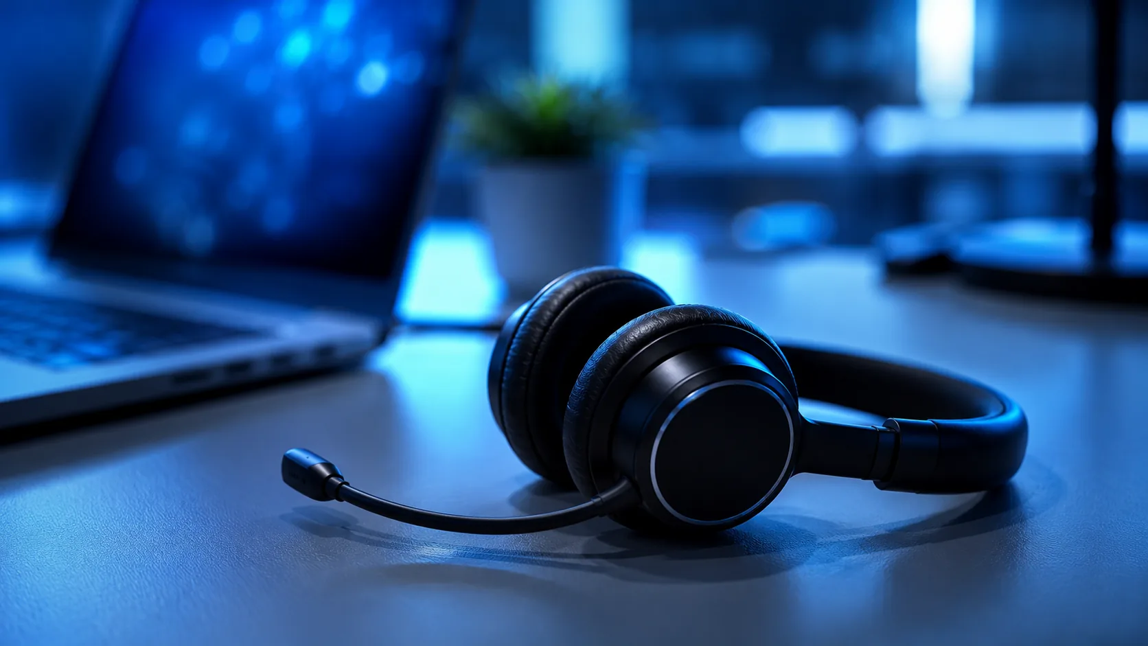 Cuffie di supporto tecnico per assistenza clienti IT