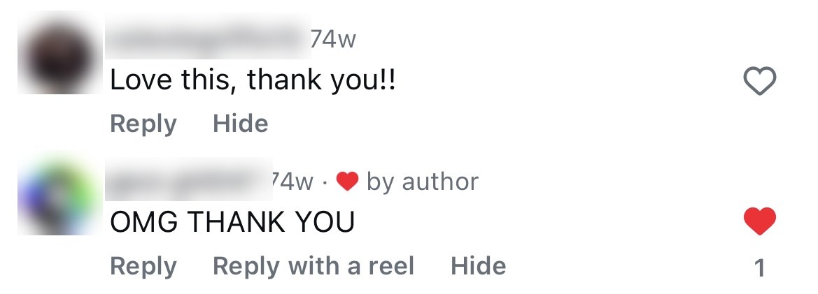 Instagram comment from a woman who tried the hypnotherapy trick to stop sugar cravings