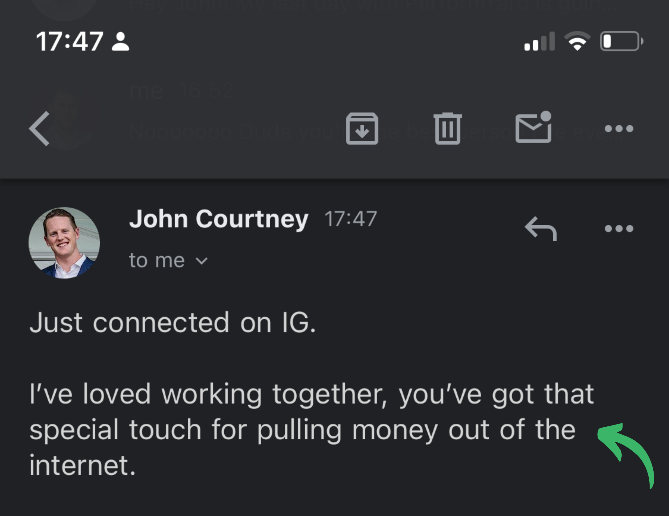 Special touch pulling money out of the internet