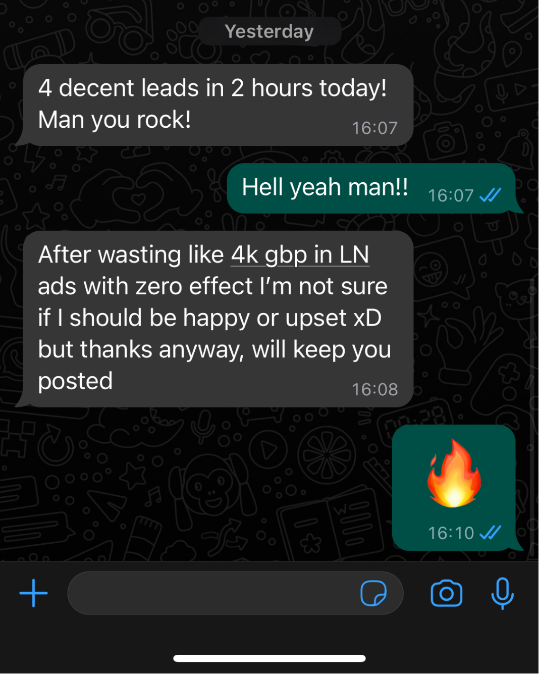 4 leads in 2 hours