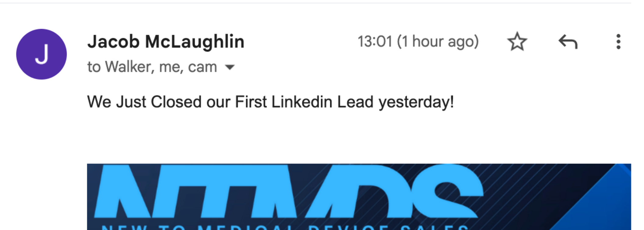 First LinkedIn lead closed