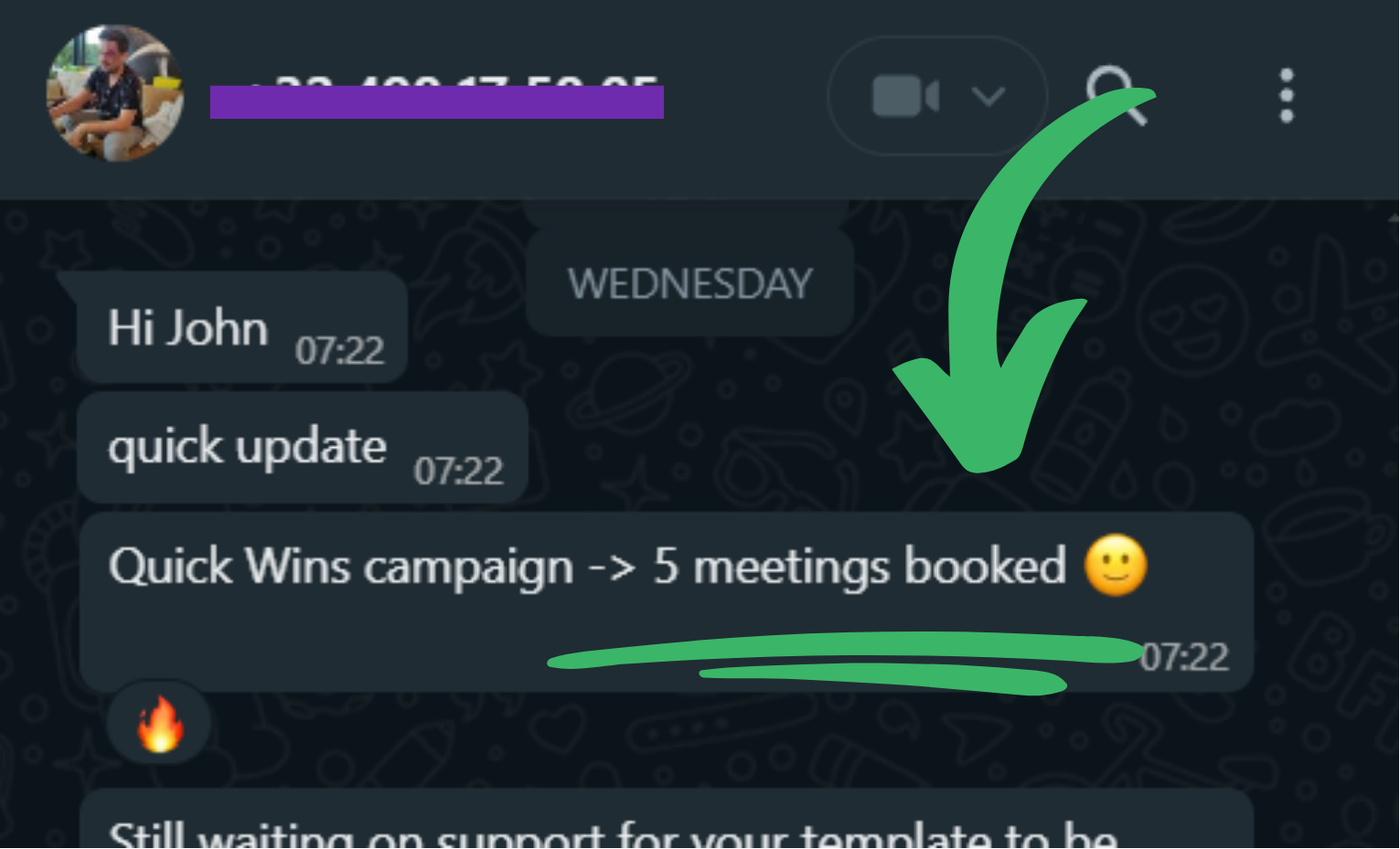 5 meetings booked from Quick Wins campaign