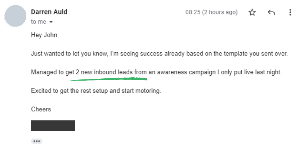 2 inbound leads overnight