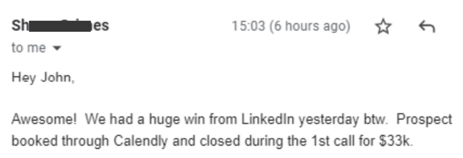 $33k closed first call