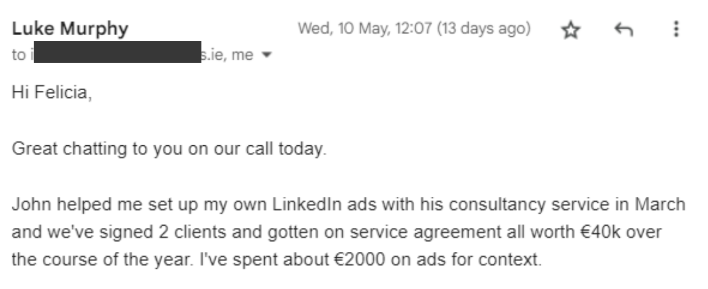 40k revenue on 2k spend