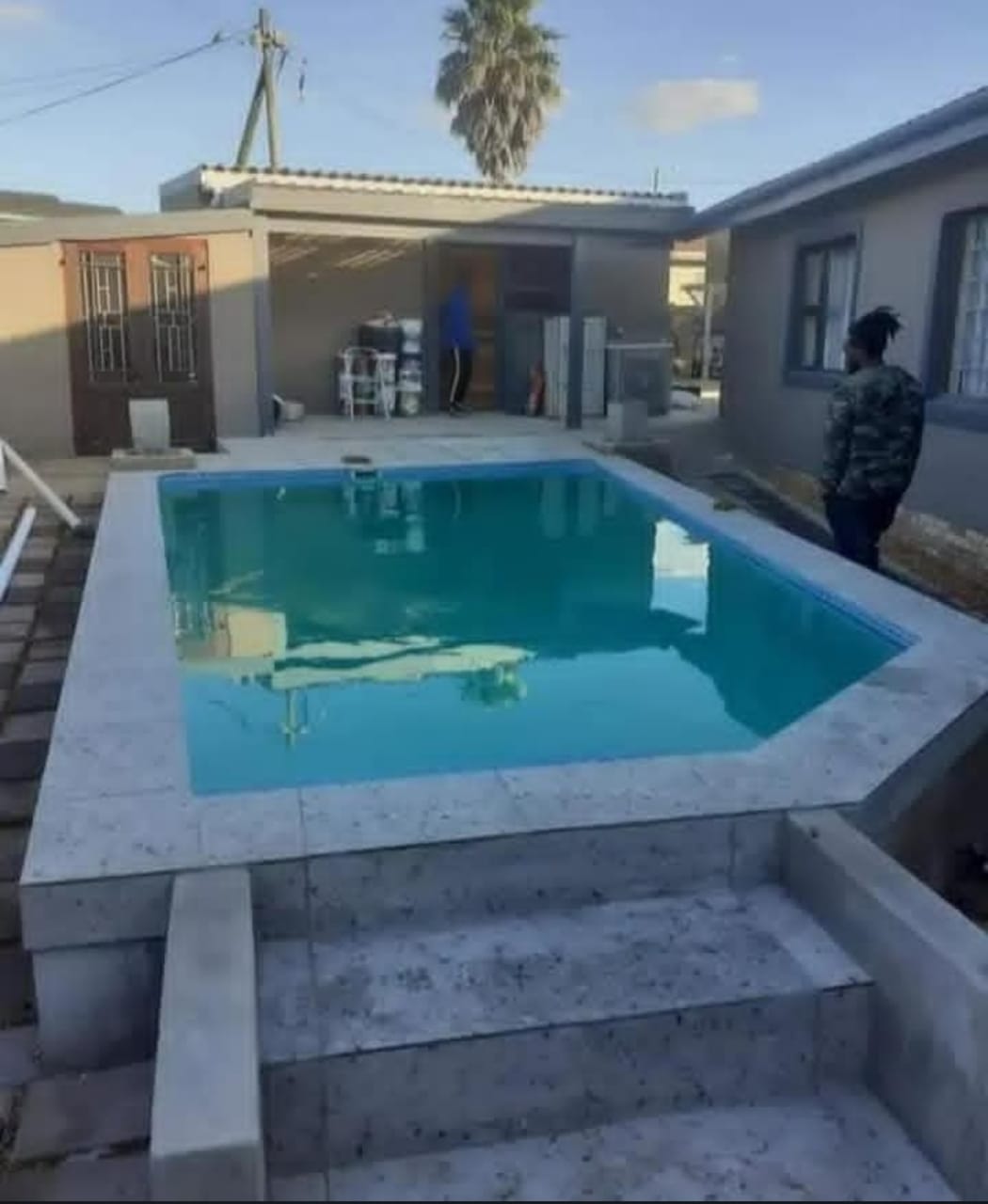 Finished residential swimming pool project