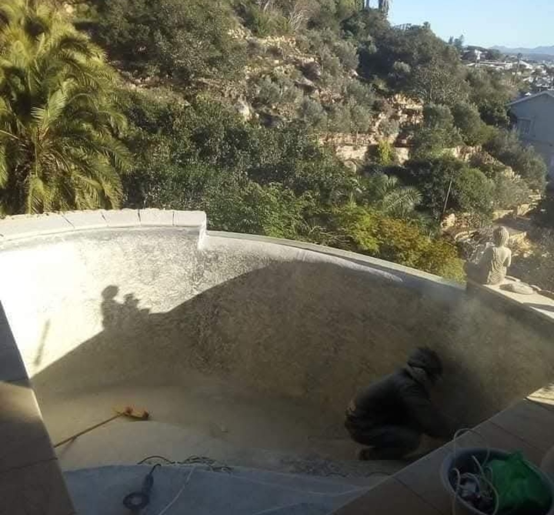 Swimming pool renovation work in progress