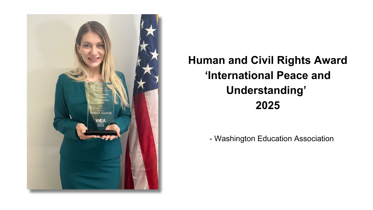 Human and Civil Rights Award Washington Education Association 2025 bestowed to Dr Isabelle Vladoiu