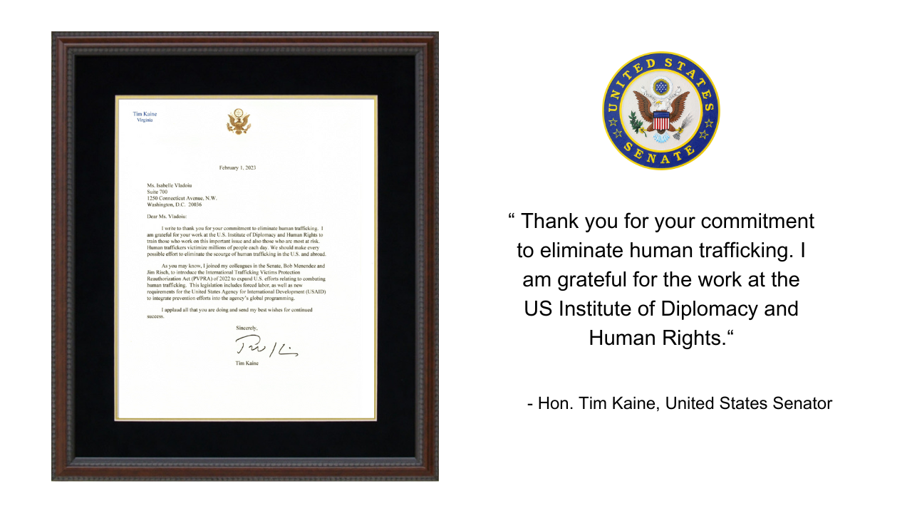 Senator Warner recognition to Dr Isabelle Vladoiu