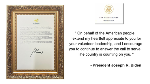 Official recognition letter from President Biden to Dr. Isabelle Vladoiu 