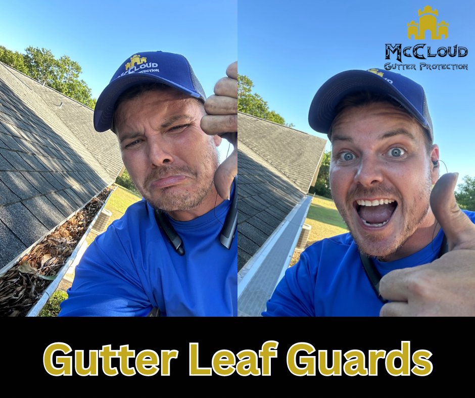 Before and after gutter leaf guards