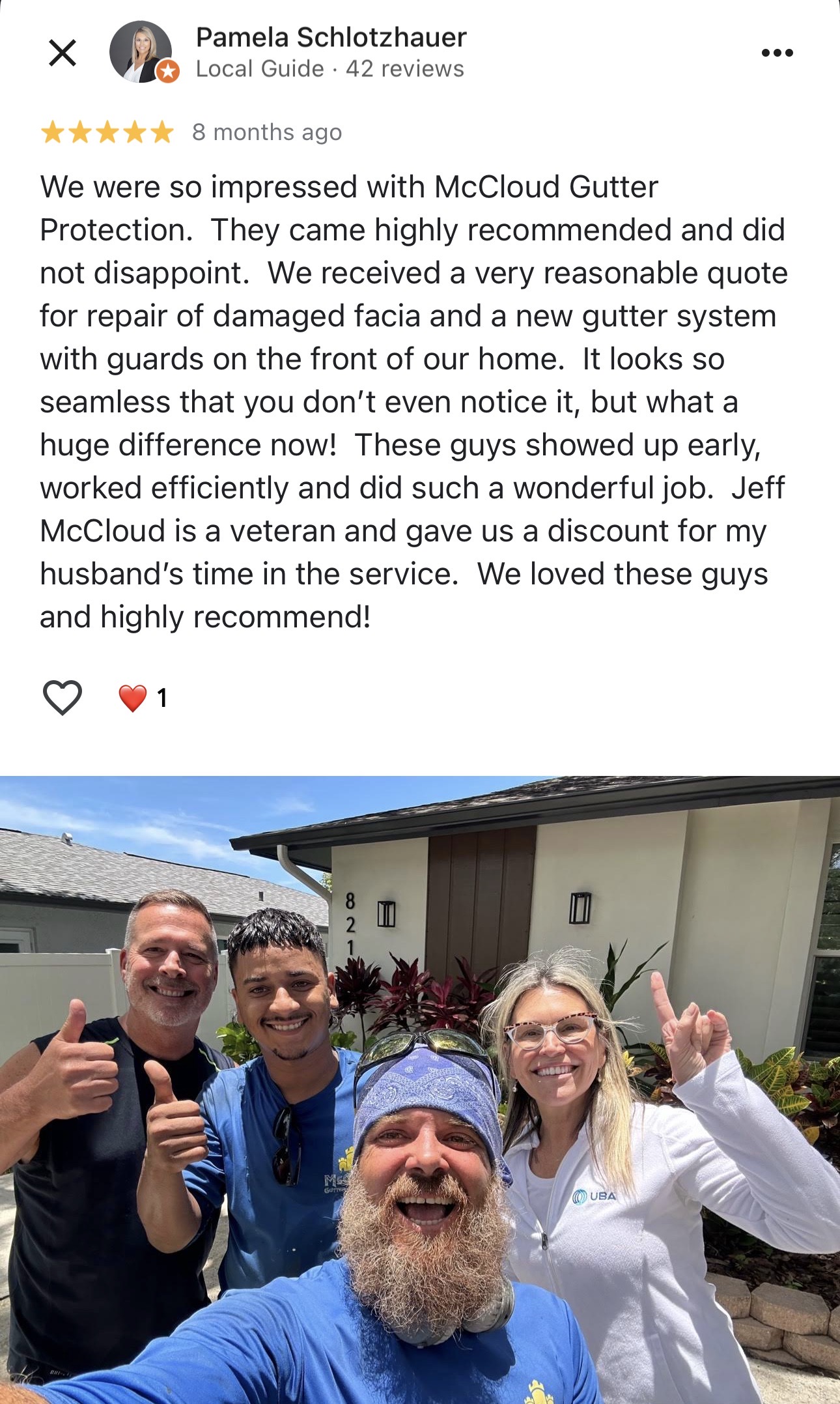 McCloud Gutter Protection customer review 6