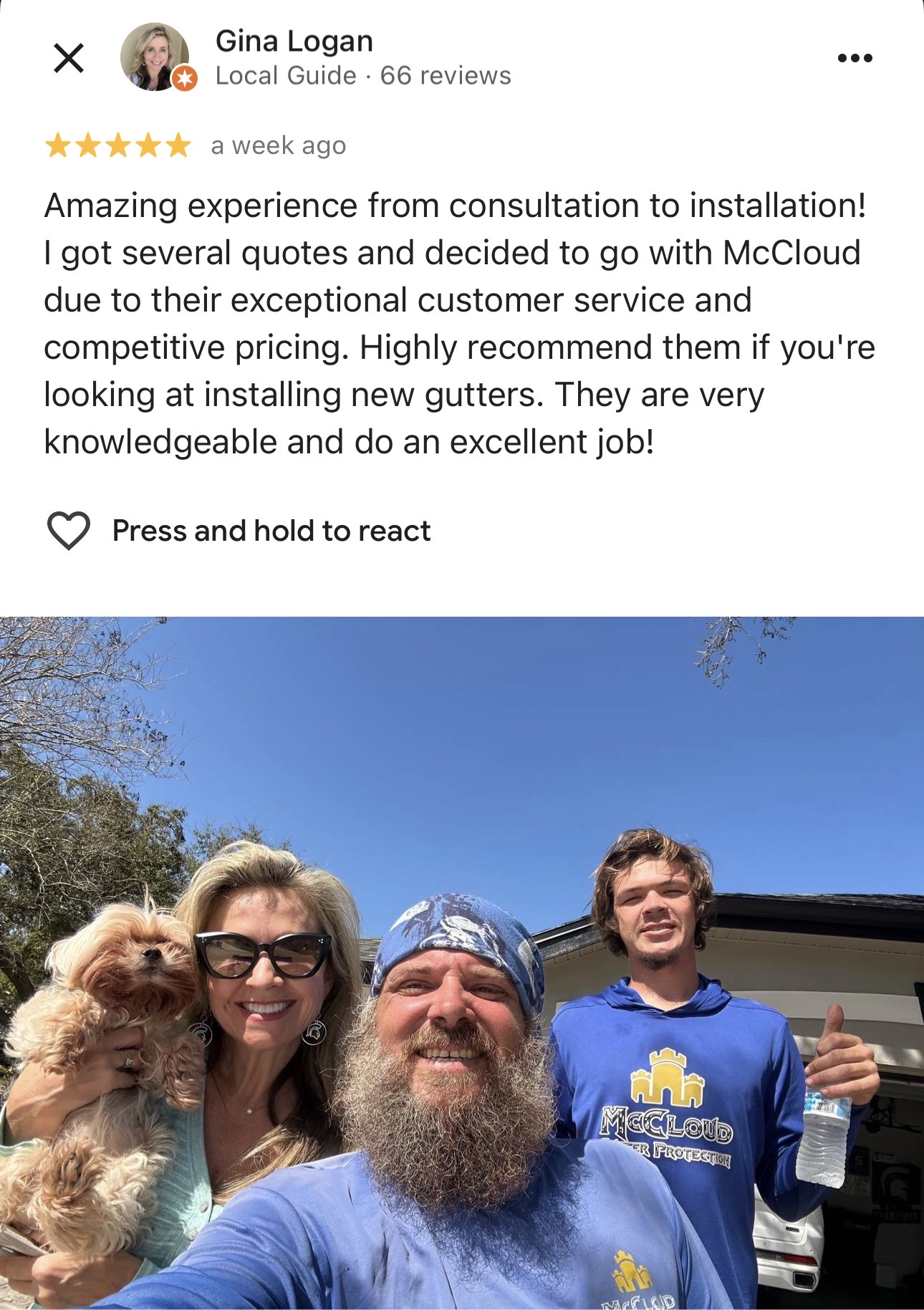 McCloud Gutter Protection customer review 3