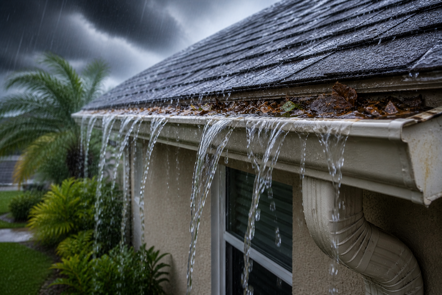 Gutters overflowing after cleaning