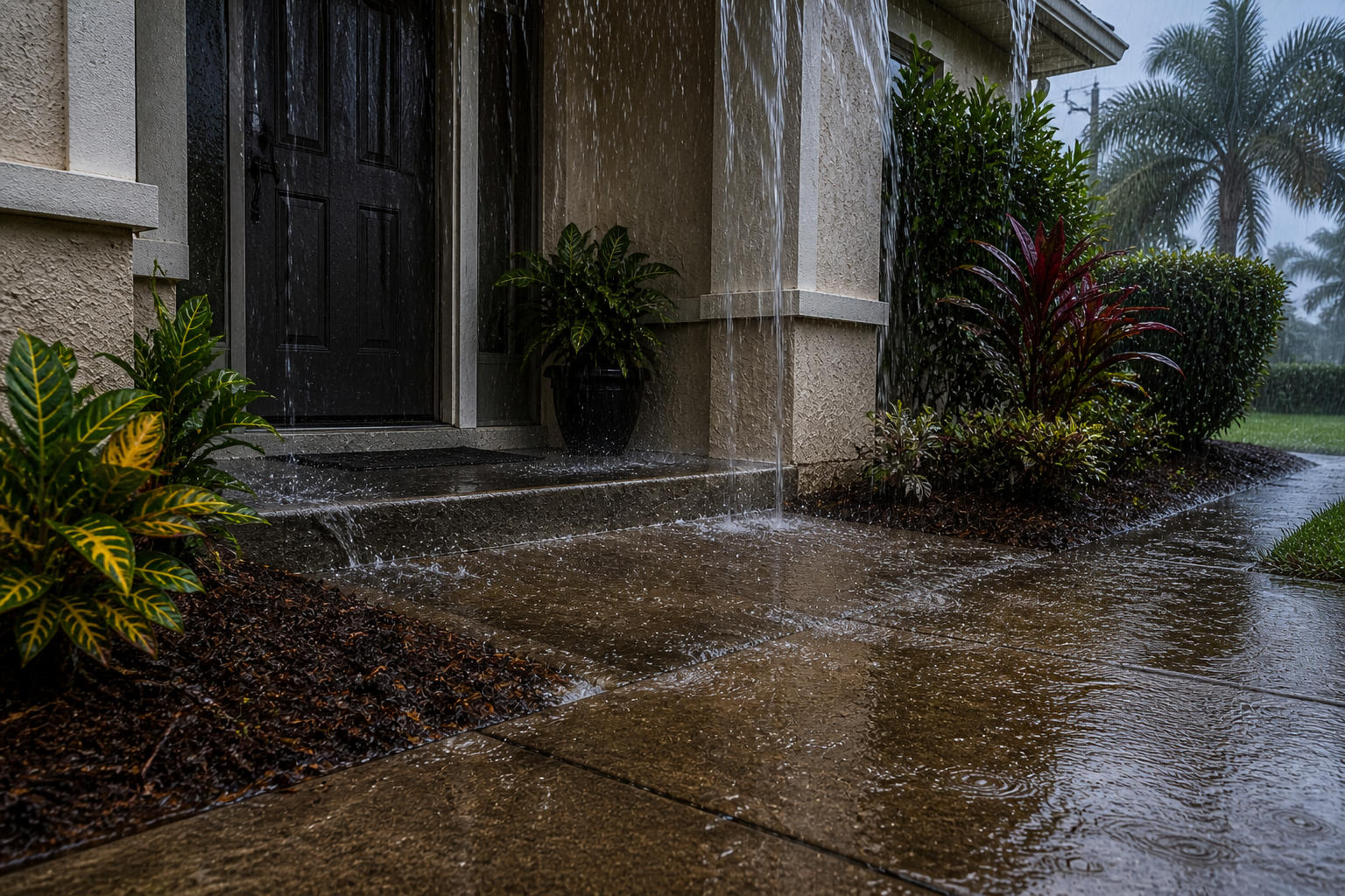 Entryway getting soaked from gutter overflow