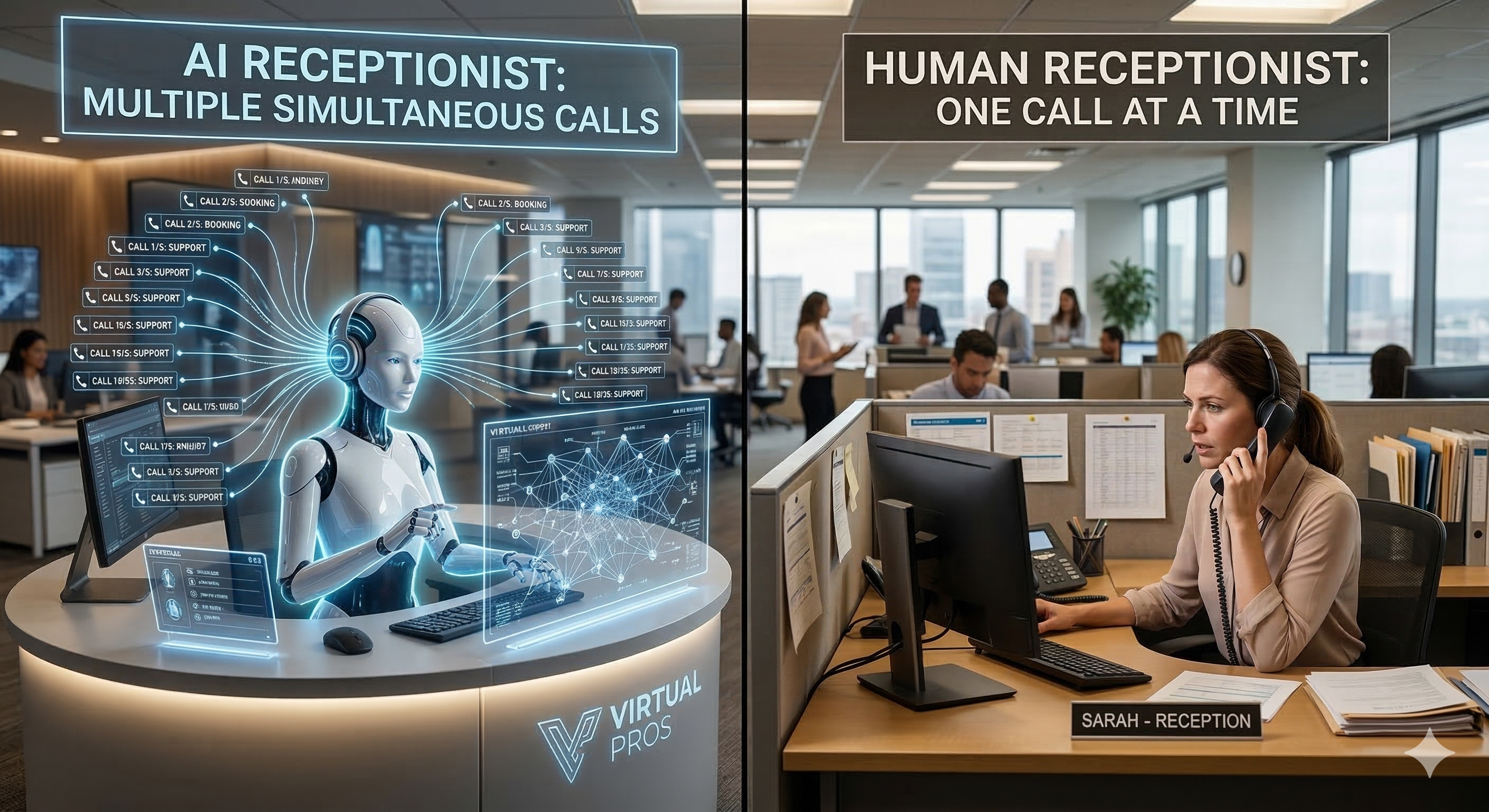 AI  Receptionist Vs Human Receptionist
