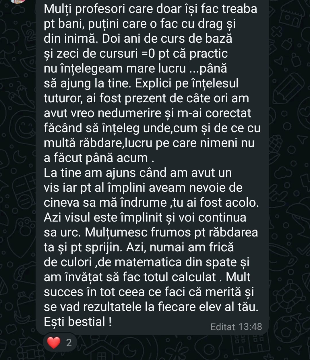 Testimonial cursantă