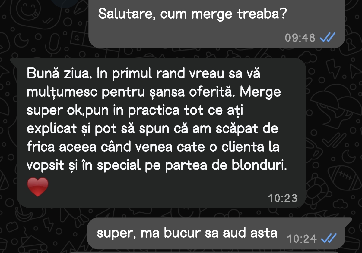 Testimonial cursantă