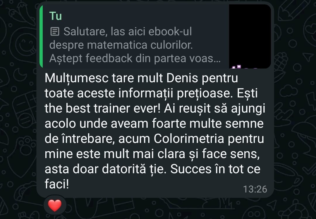 Testimonial cursantă