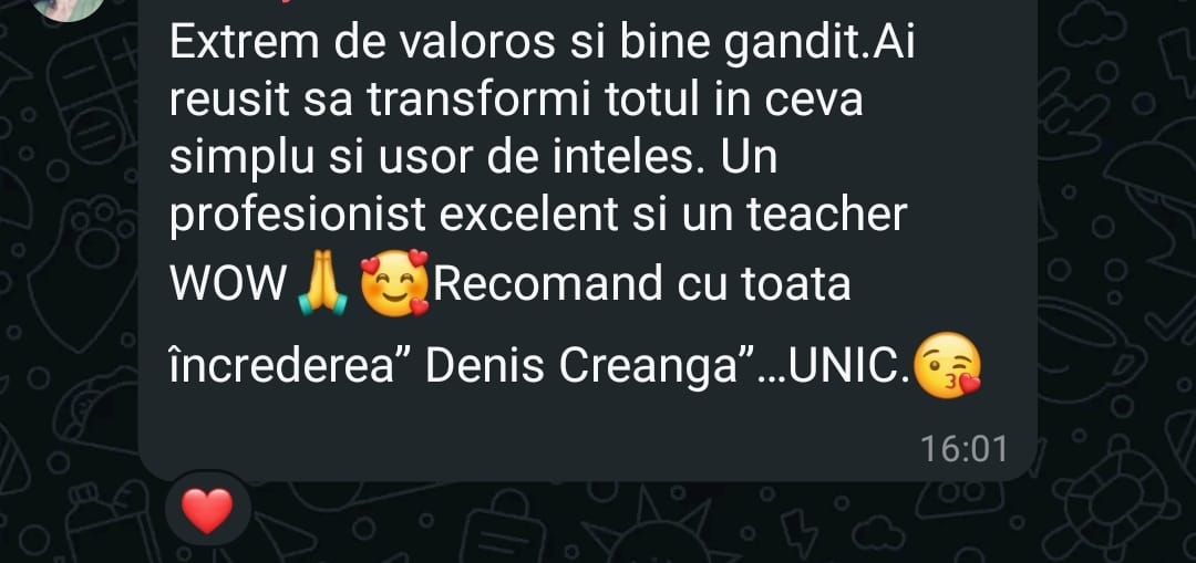 Testimonial cursantă
