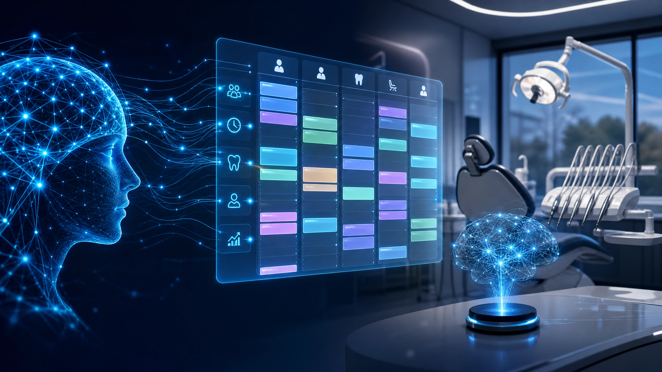 AI algorithms optimizing dental appointment scheduling.