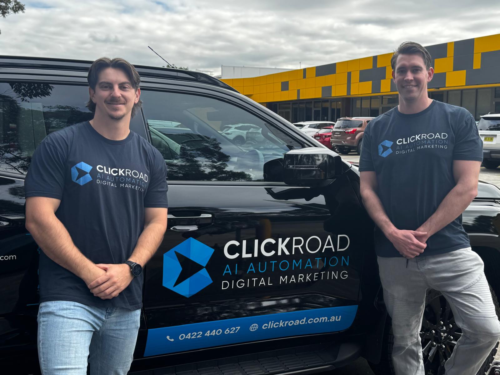 Click Road team with a client