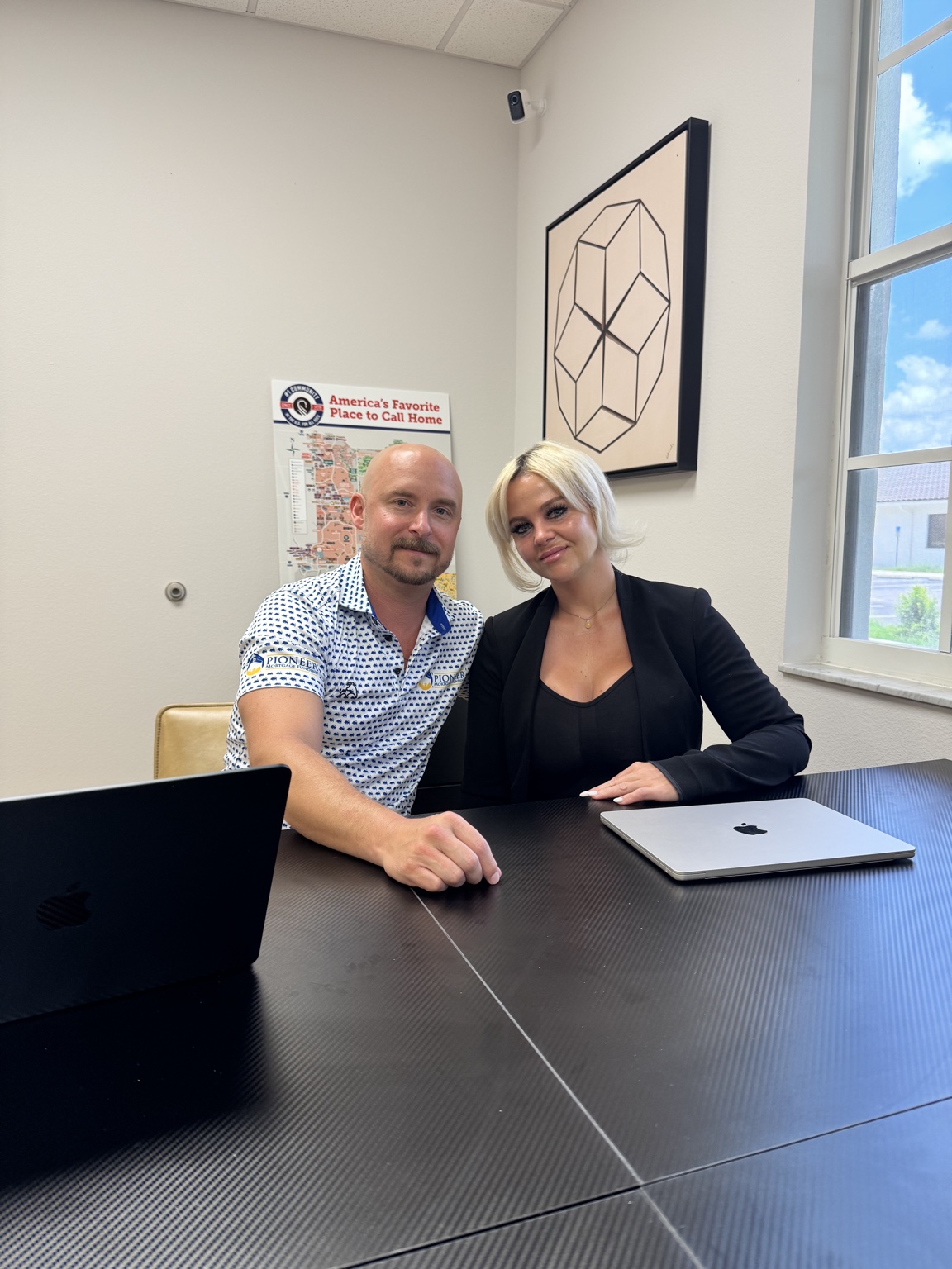 Tim and Nola Lyons at the Pioneer Gulf Coast office in Sarasota, Florida