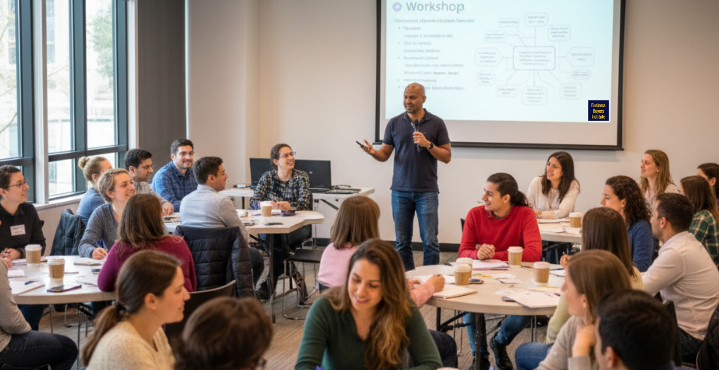 Sanjay Pandaram presenting at a workshop
