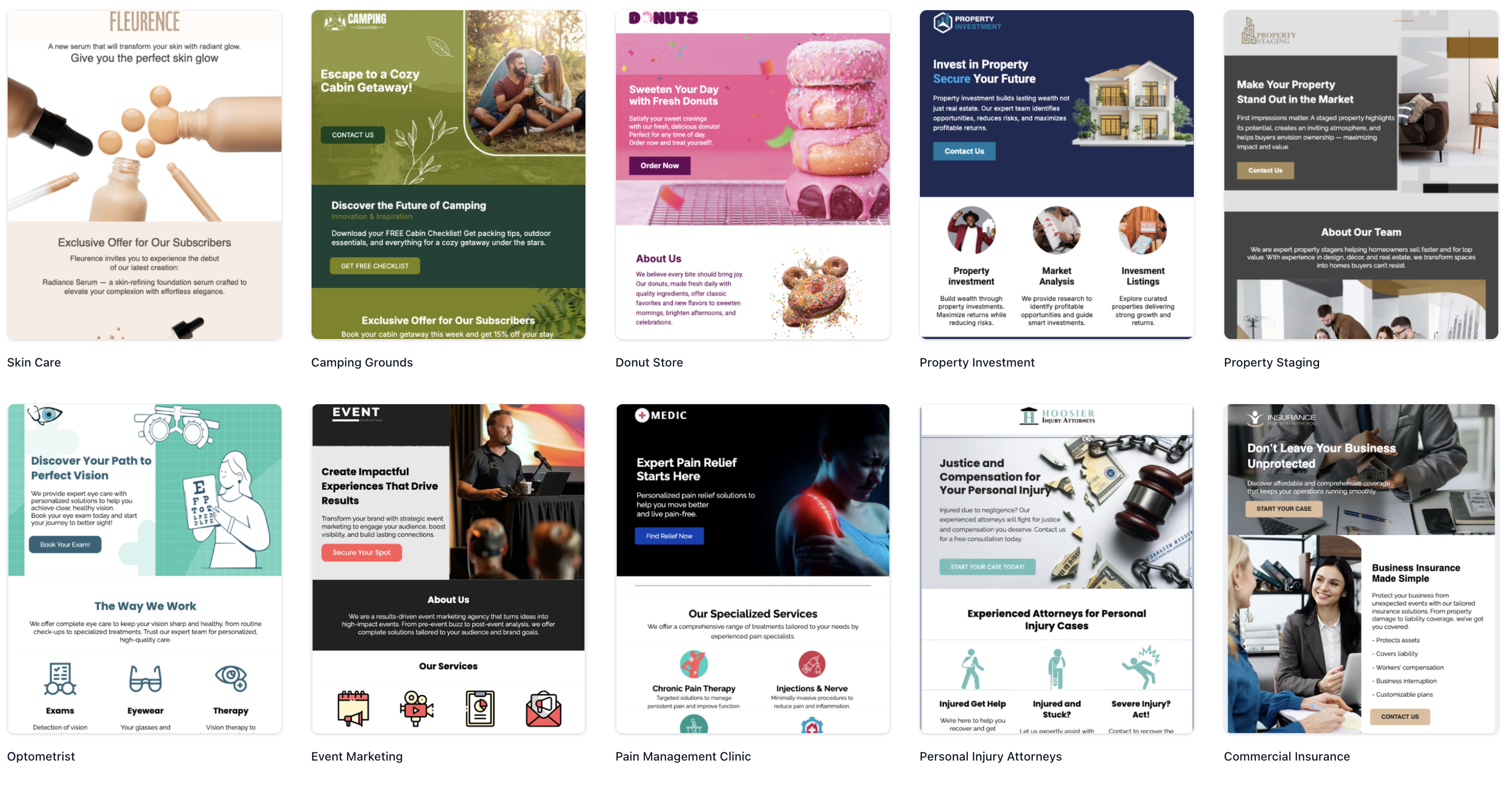 Drag and drop email builder interface