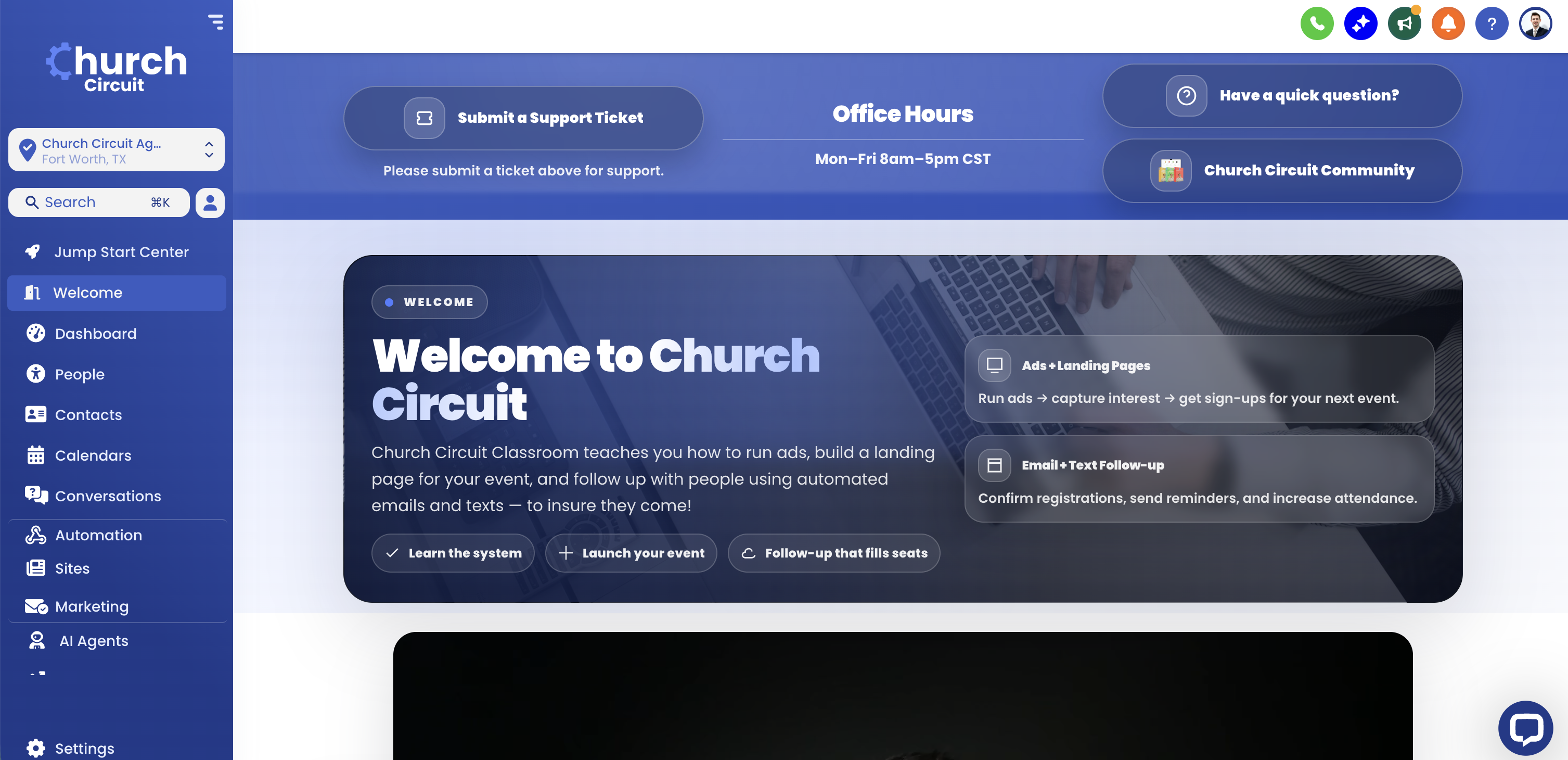 Church Circuit dashboard