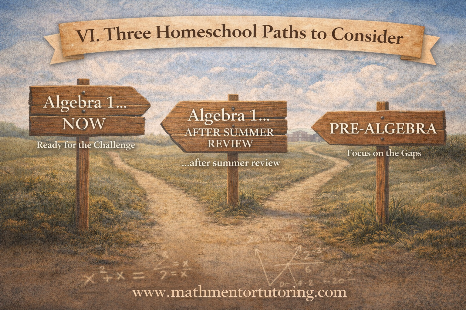 Illustration answering: What are the options for proceeding into 9th grade year of math?