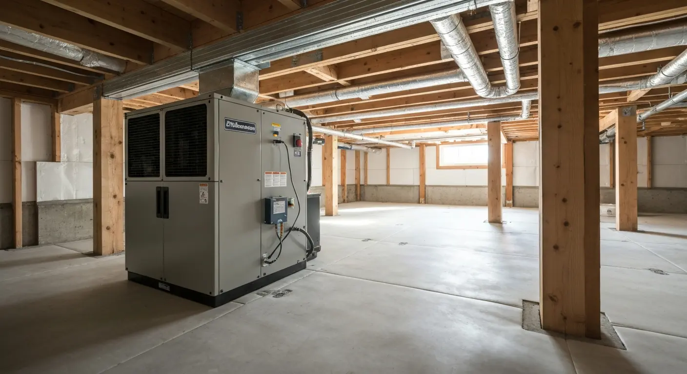 Dehumidifier in sealed crawl space