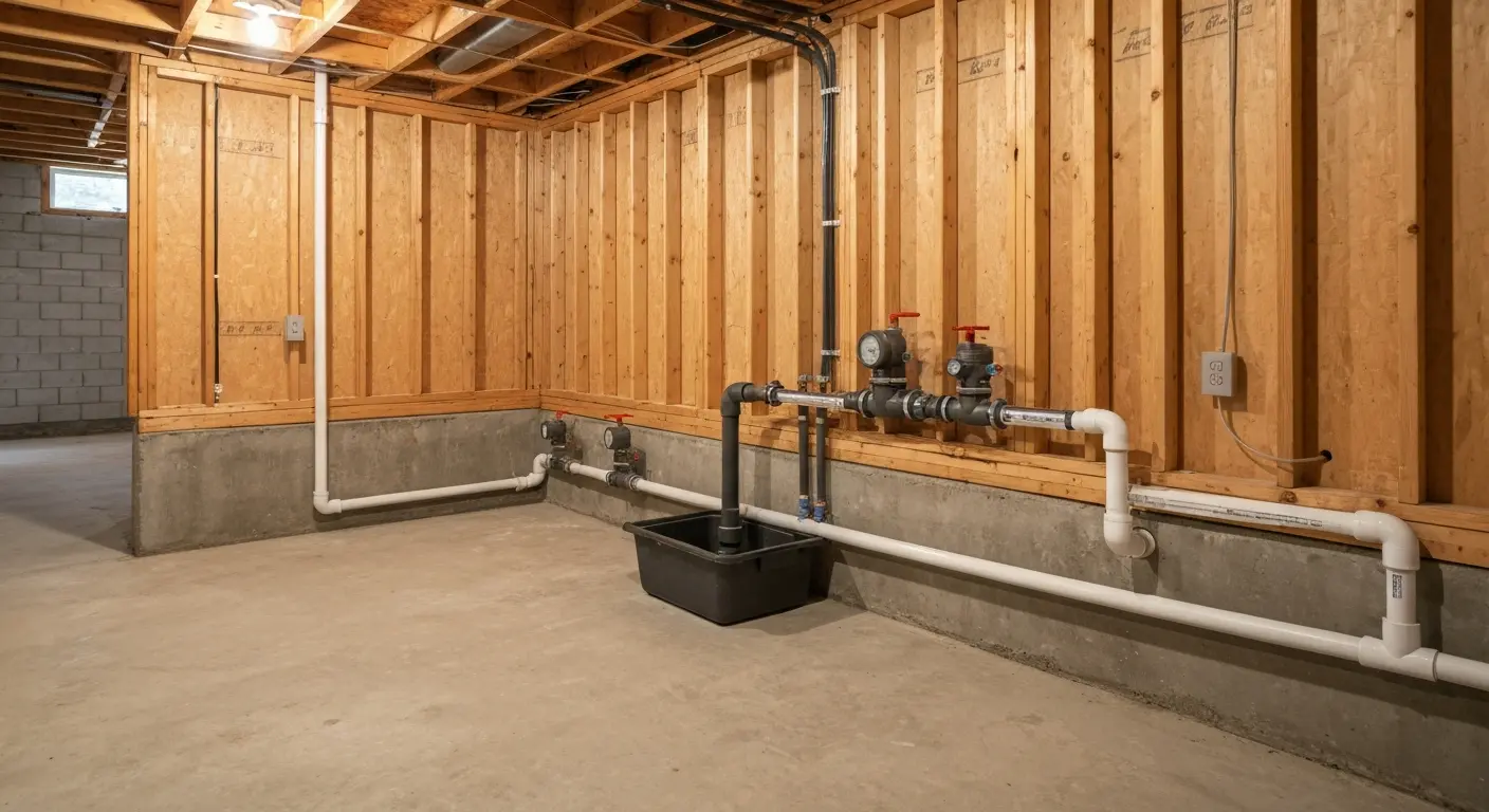 Sump pump and drainage installation