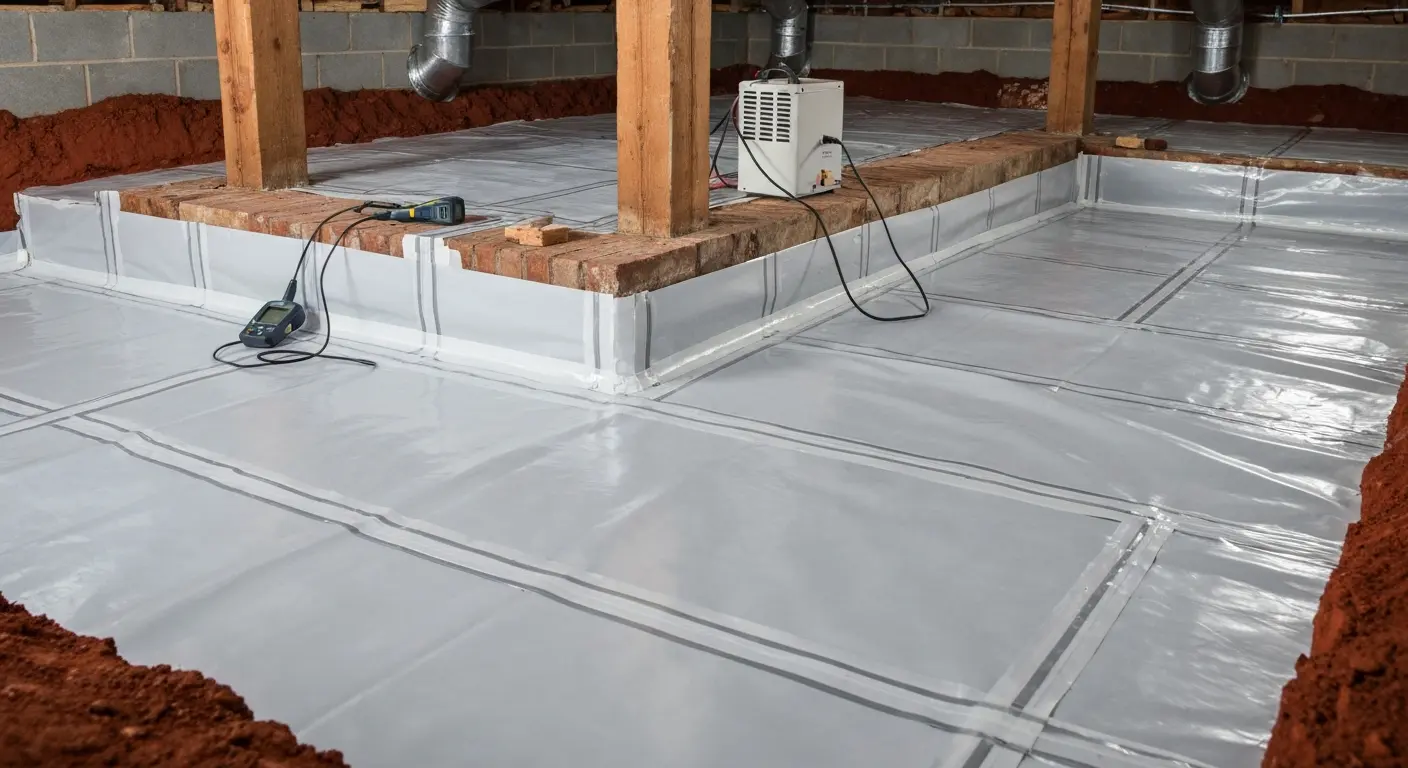 Crawlspace moisture control treatment