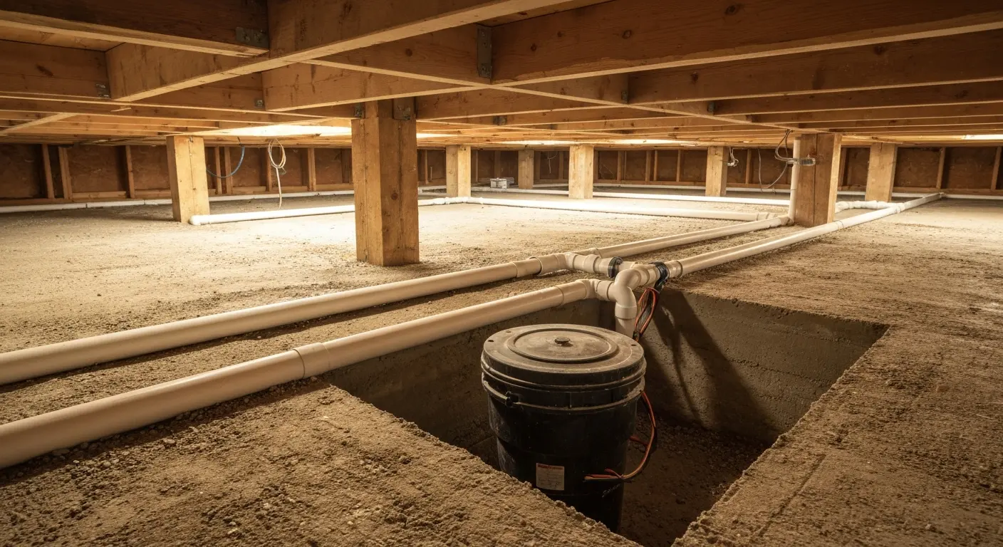 Interior drainage system installation