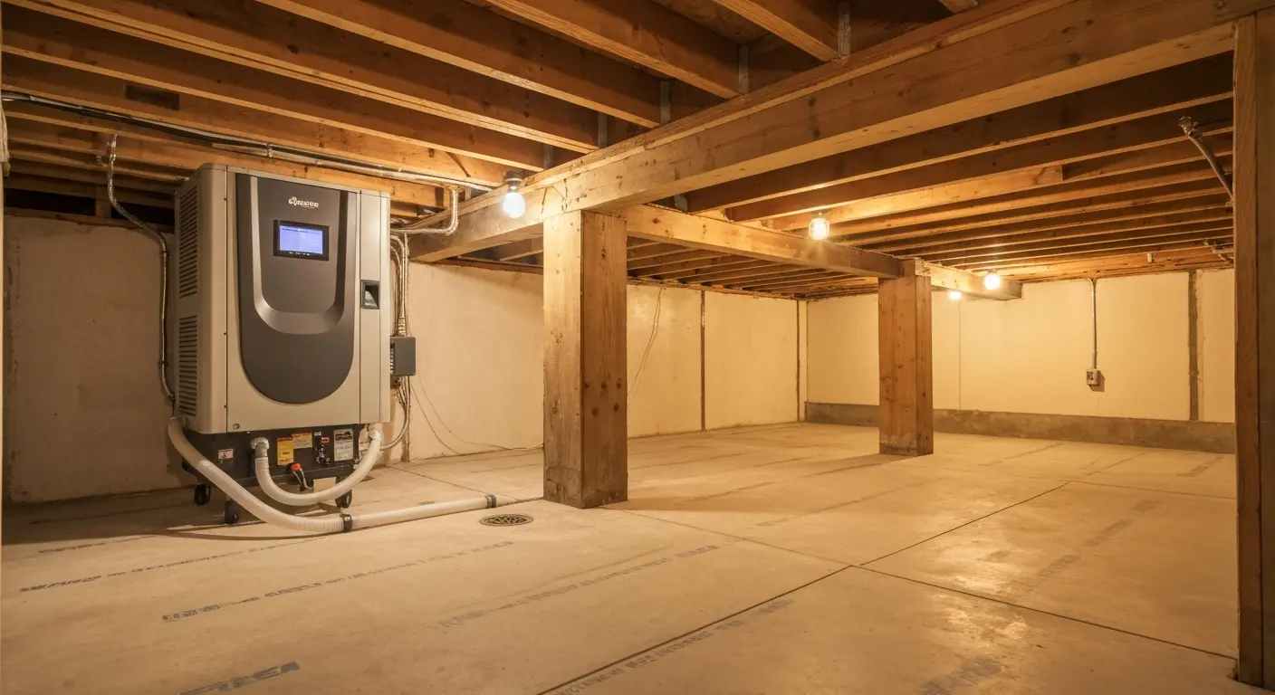 Crawl space dehumidifier equipment