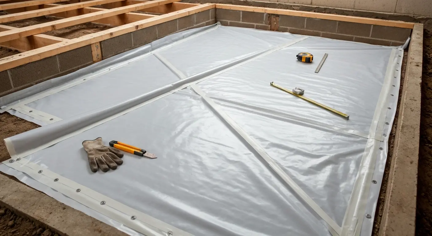 Vapor barrier installation detail