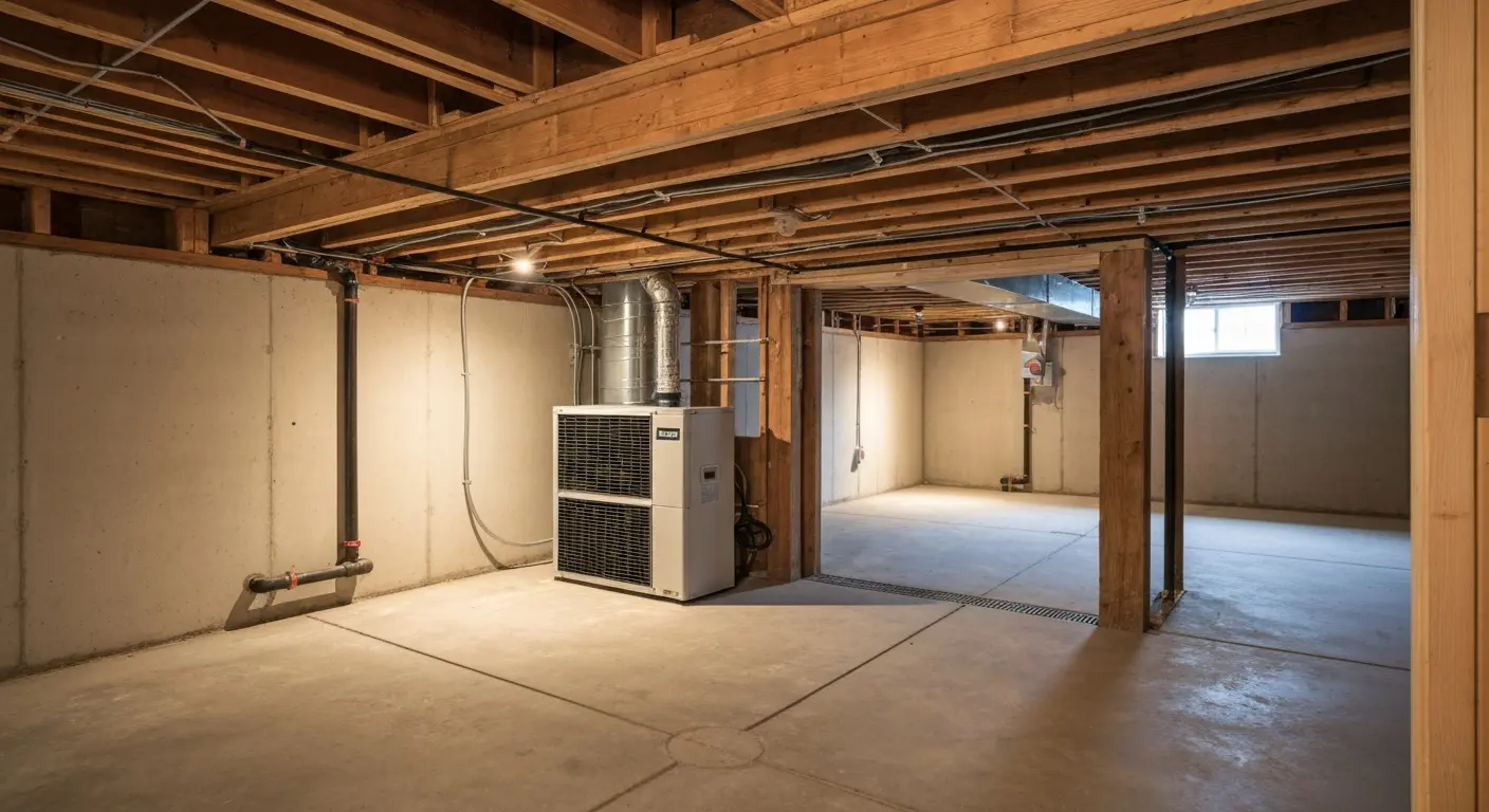 Crawlspace dehumidifier installation