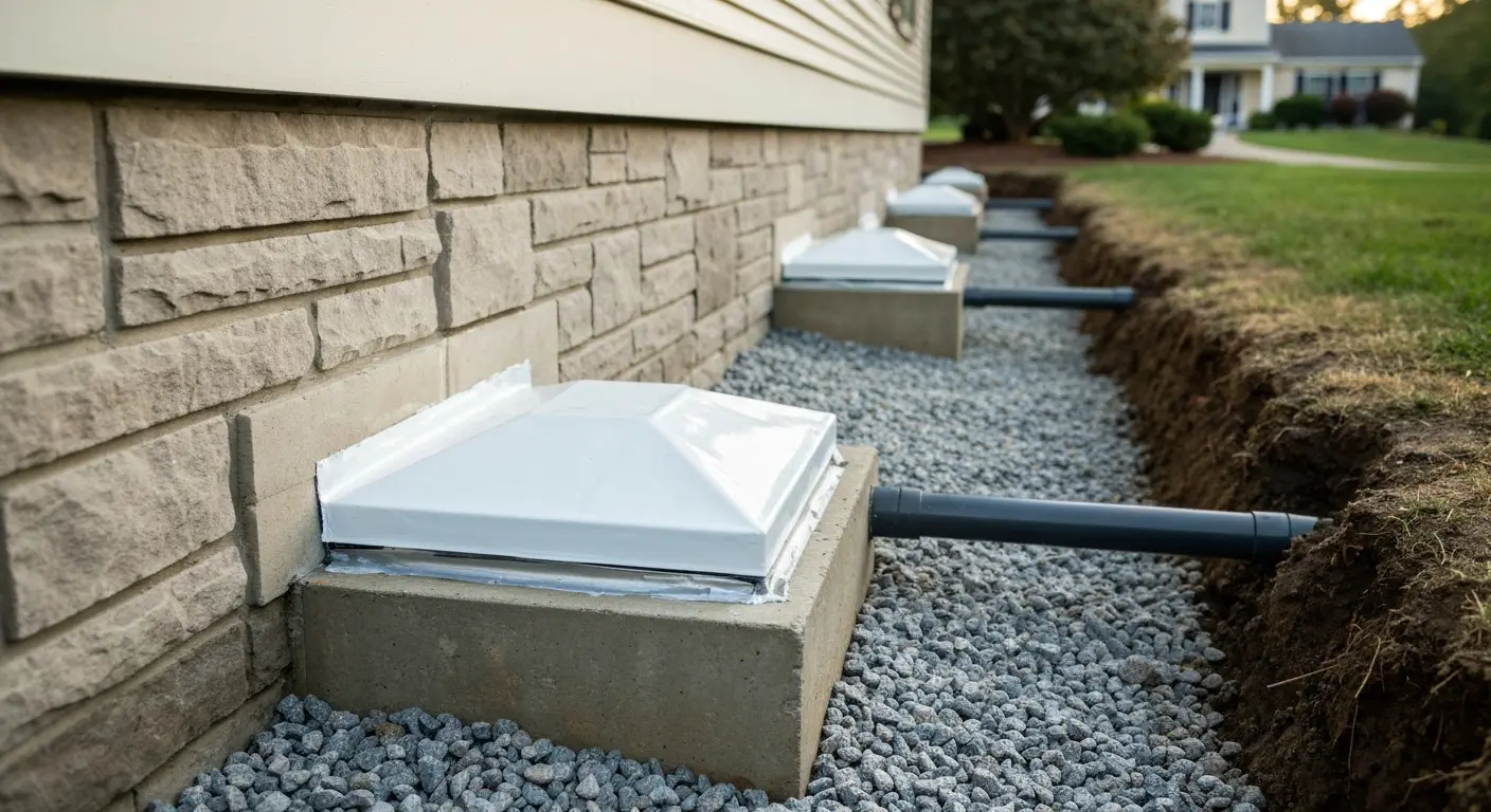 Vent sealing and foundation drainage