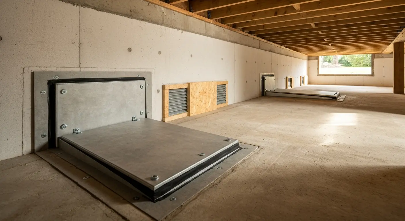 Vent sealing and crawl space door