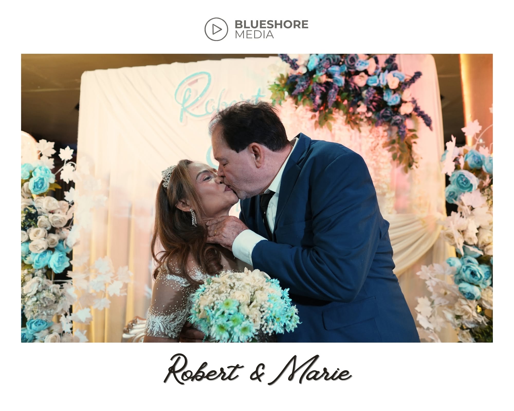 Robert and Marie wedding kiss