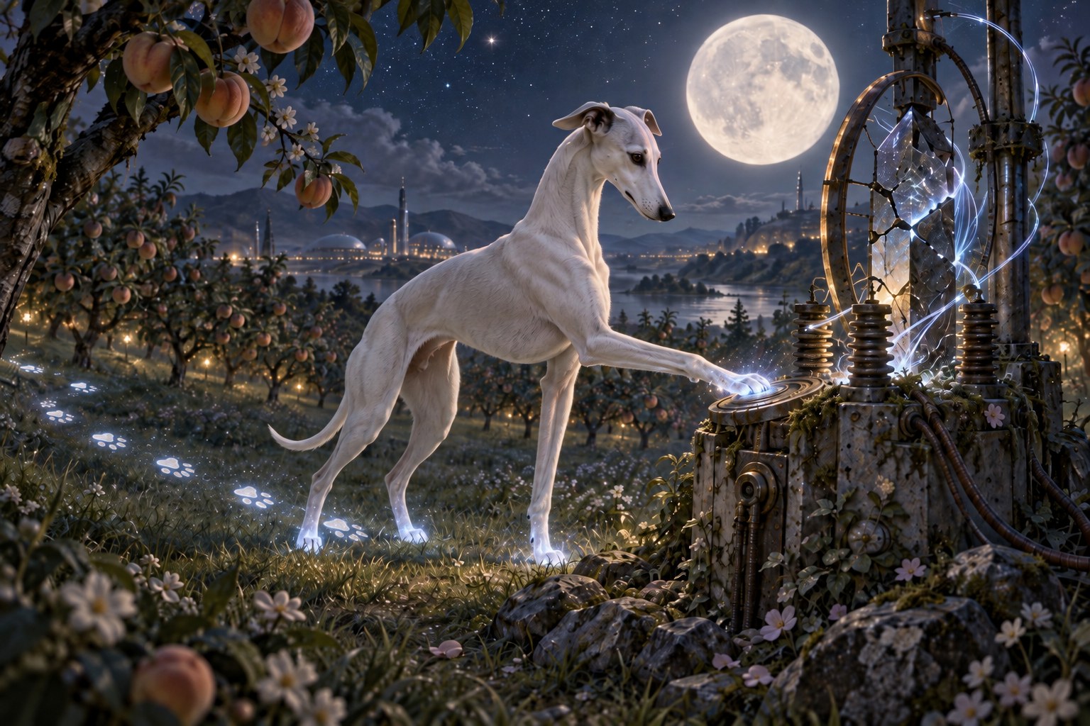 Dahlia under the full moon