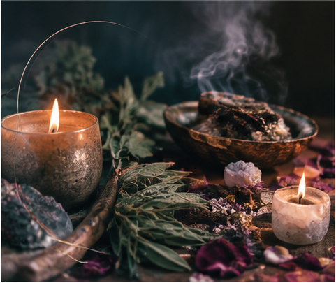 Candles and intentional altar space