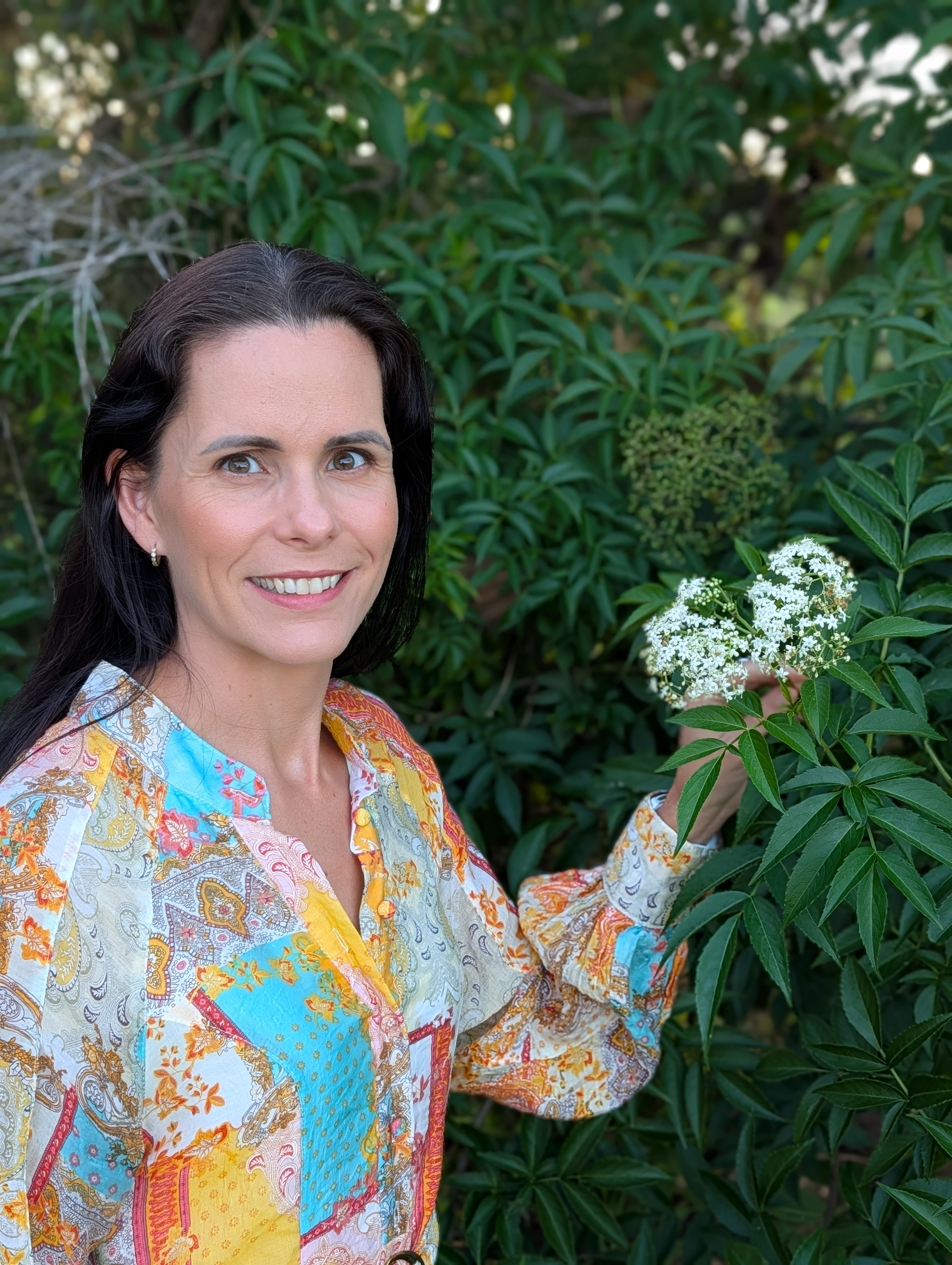 Pettina Jaques in her garden