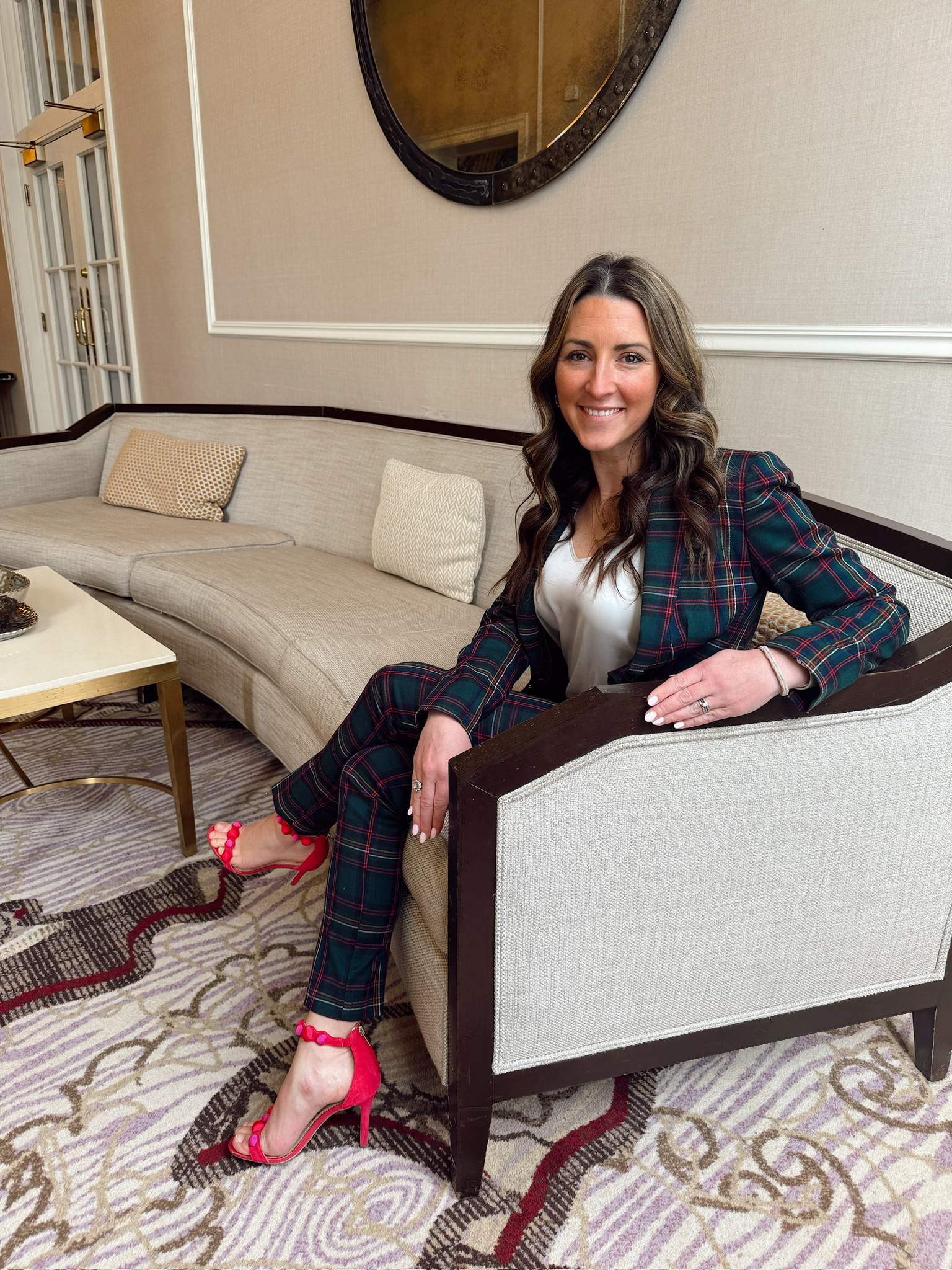 Theresa Delano seated in a lounge
