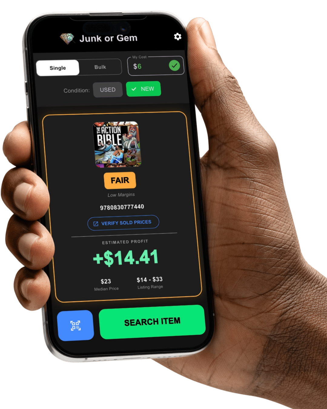 App showing a Fair Buy verdict