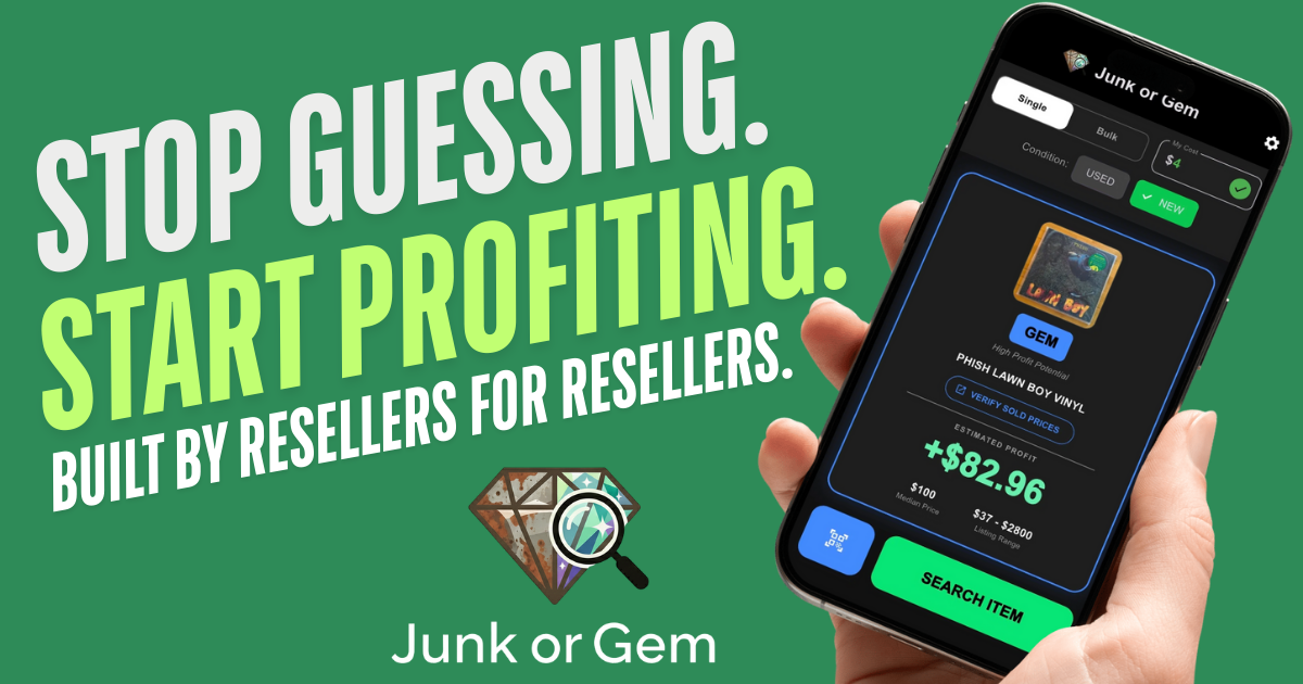 Junk or Gem: Stop guessing. Start profiting. Built by resellers, for resellers.