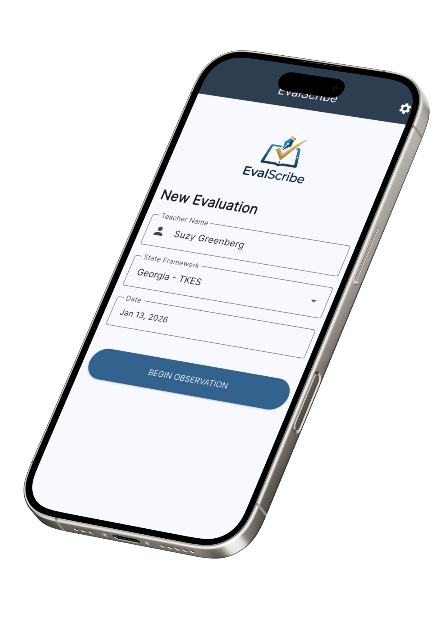 EvalScribe in use during a classroom observation
