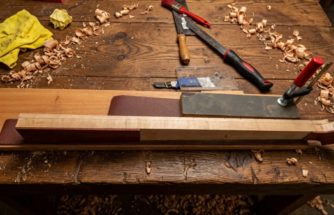 Shaping a bass neck by hand